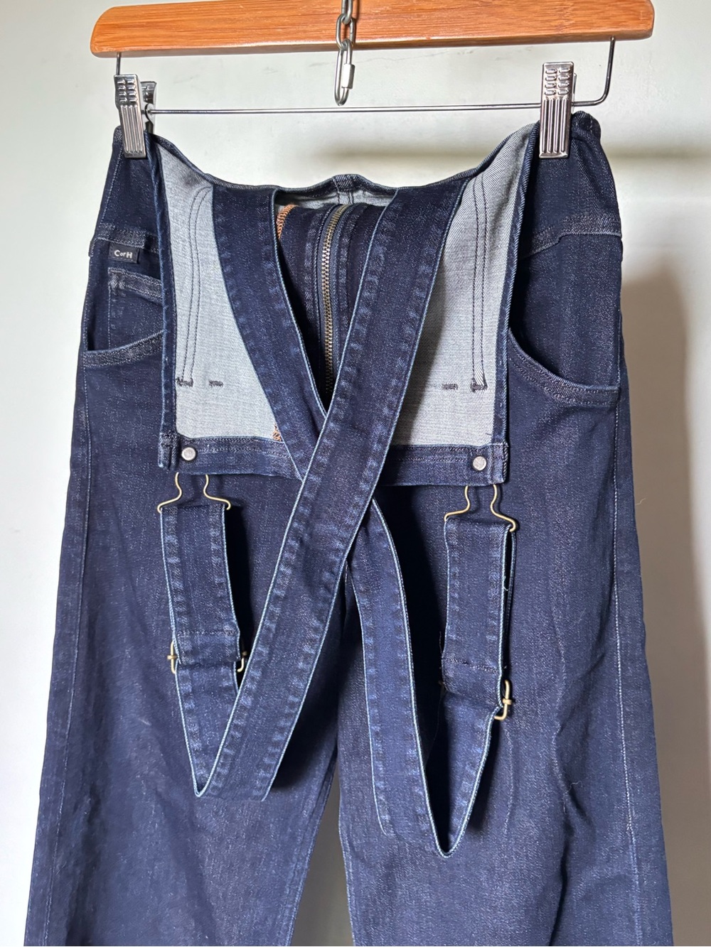 Citizens Of Humanity Dark Wash Denim Overalls Front Zip Adjustable Back - Picture 11 of 15